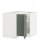 SEKTION Gabinete bajo esquina+estante gira, blanco/Nickebo verde grisáceo mate, 38x24x30 "
