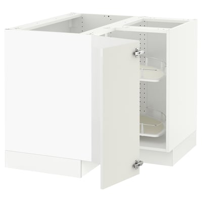 SEKTION Gabinete bajo esquina+estante gira, blanco/Ringhult blanco, 38x24x30 "