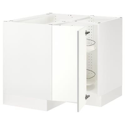 SEKTION Gabinete bajo esquina+estante gira, blanco/Vallstena blanco, 38x24x30 "