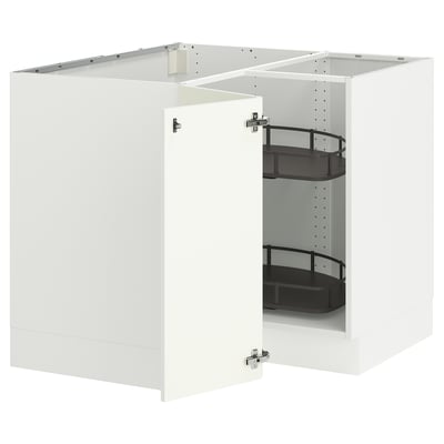 SEKTION Gabinete bajo esquina+estante gira, blanco/Vallstena blanco, 38x24x30 "