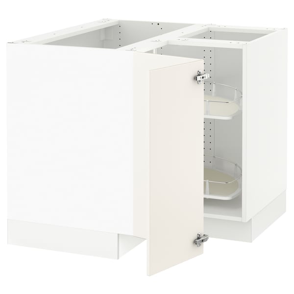 SEKTION Gabinete bajo esquina+estante gira, blanco/Veddinge blanco, 38x24x30 "