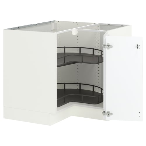 SEKTION Gabinete bajo esquina+estante gira, blanco/Voxtorp blanco mate, 38x24x30 "