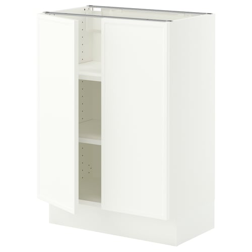 SEKTION Gabinete bajo+estantes/2 puertas, blanco/Aspudden blanco mate, 24x15x30 "
