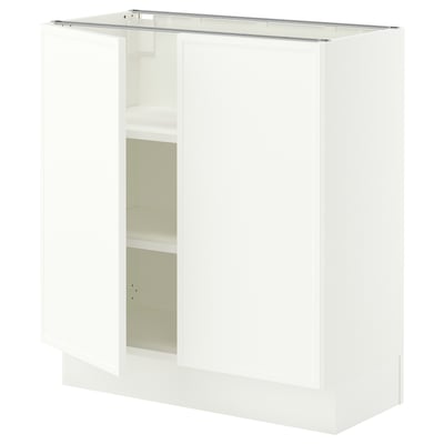 SEKTION Gabinete bajo+estantes/2 puertas, blanco/Aspudden blanco mate, 30x15x30 "