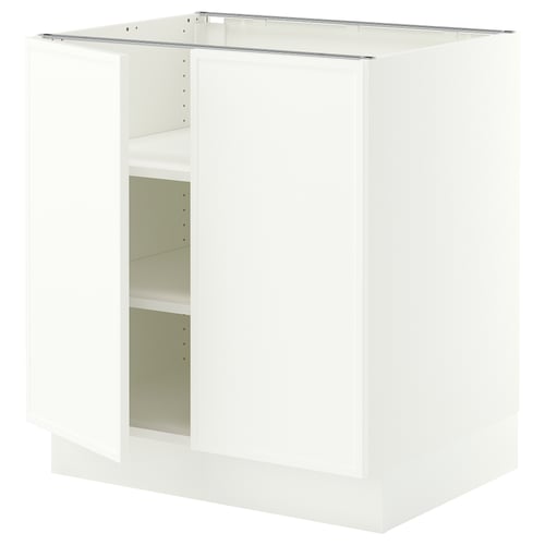 SEKTION Gabinete bajo+estantes/2 puertas, blanco/Aspudden blanco mate, 30x24x30 "