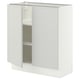 SEKTION Gabinete bajo+estantes/2 puertas, blanco/Aspudden gris claro, 30x15x30 "