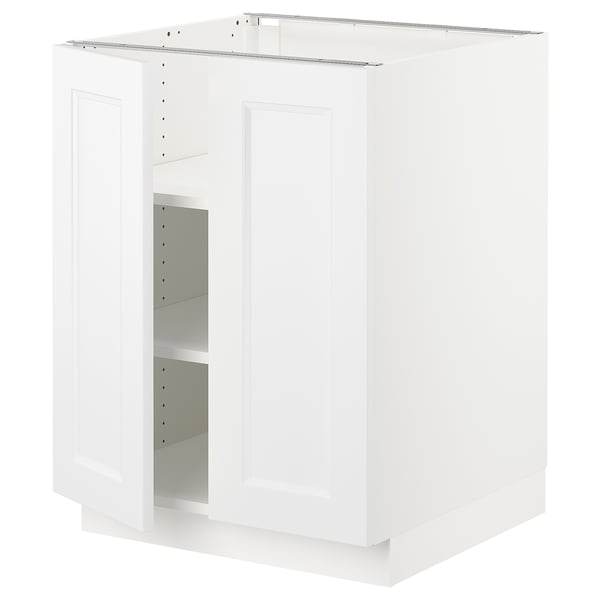 SEKTION Gabinete bajo+estantes/2 puertas, blanco/Axstad blanco mate, 24x24x30 "