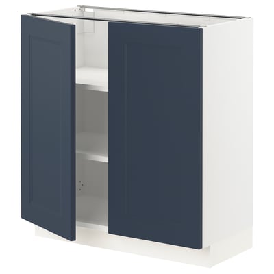 SEKTION Gabinete bajo+estantes/2 puertas, blanco Axstad/mate azul, 30x15x30 "