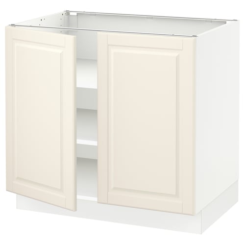 SEKTION Gabinete bajo+estantes/2 puertas, blanco/Bodbyn color hueso, 36x24x30 "