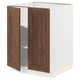 SEKTION Gabinete bajo+estantes/2 puertas, blanco Enköping/marrón efecto de nogal, 24x24x30 "