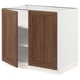 SEKTION Gabinete bajo+estantes/2 puertas, blanco Enköping/marrón efecto de nogal, 36x24x30 "