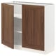 SEKTION Gabinete bajo+estantes/2 puertas, blanco Enköping/marrón efecto de nogal, 36x15x30 "