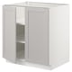 SEKTION Gabinete bajo+estantes/2 puertas, blanco/Lerhyttan gris claro, 30x24x30 "