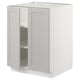 SEKTION Gabinete bajo+estantes/2 puertas, blanco/Lerhyttan gris claro, 24x24x30 "