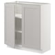 SEKTION Gabinete bajo+estantes/2 puertas, blanco/Lerhyttan gris claro, 30x15x30 "