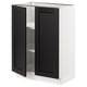 SEKTION Gabinete bajo+estantes/2 puertas, blanco/Lerhyttan teñido en negro, 24x15x30 "