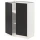 SEKTION Gabinete bajo+estantes/2 puertas, blanco/Nickebo antracita mate, 24x15x30 "