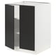 SEKTION Gabinete bajo+estantes/2 puertas, blanco/Nickebo antracita mate, 24x24x30 "
