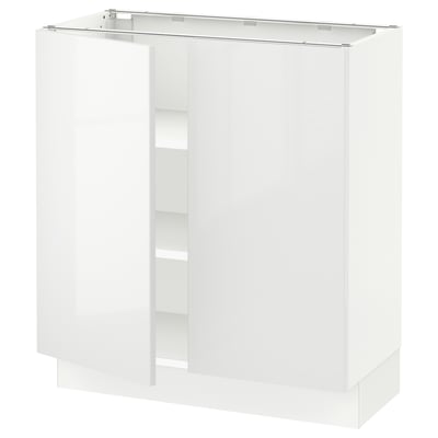 SEKTION Gabinete bajo+estantes/2 puertas, blanco/Ringhult blanco, 30x15x30 "