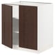 SEKTION Gabinete bajo+estantes/2 puertas, blanco/Sinarp marrón, 30x24x30 "