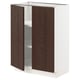 SEKTION Gabinete bajo+estantes/2 puertas, blanco/Sinarp marrón, 24x15x30 "