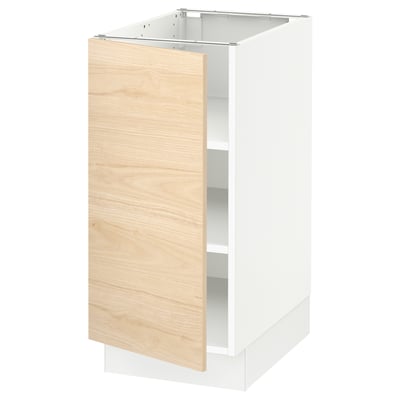 SEKTION Gabinete bajo+estantes, blanco/Askersund efecto de fresno claro, 15x24x30 "