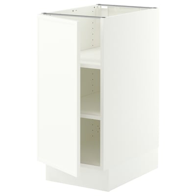 SEKTION Gabinete bajo+estantes, blanco/Aspudden blanco mate, 15x24x30 "