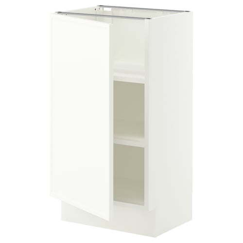 SEKTION Gabinete bajo+estantes, blanco/Aspudden blanco mate, 18x15x30 "