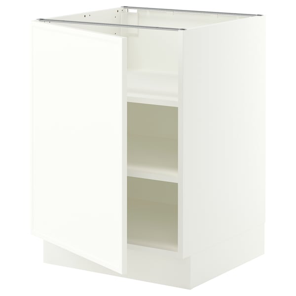 SEKTION Gabinete bajo+estantes, blanco/Aspudden blanco mate, 24x24x30 "