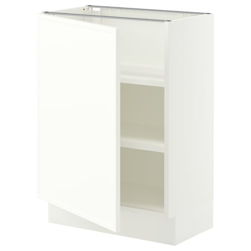 SEKTION Gabinete bajo+estantes, blanco/Aspudden blanco mate, 24x15x30 "