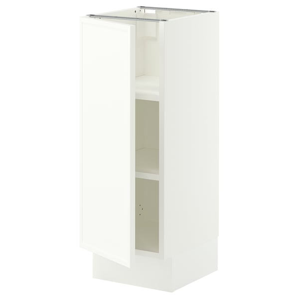 SEKTION Gabinete bajo+estantes, blanco/Aspudden blanco mate, 12x15x30 "