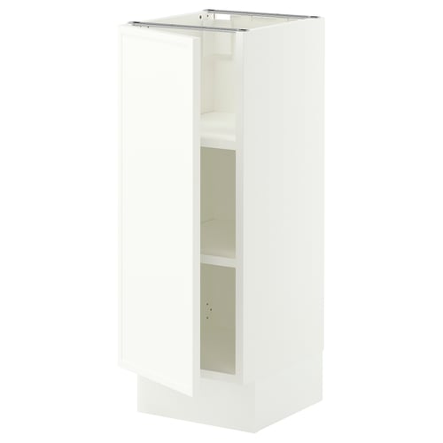 SEKTION Gabinete bajo+estantes, blanco/Aspudden blanco mate, 12x15x30 "