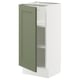 SEKTION Gabinete bajo+estantes, blanco/Axstad gris-verde, 15x15x30 "