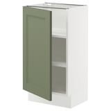 SEKTION Gabinete bajo+estantes, blanco/Axstad gris-verde, 18x15x30 "