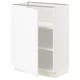 SEKTION Gabinete bajo+estantes, blanco Enköping/blanco efecto madera, 24x15x30 "