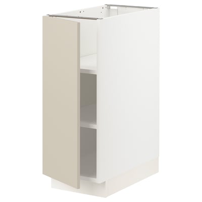 SEKTION Gabinete bajo+estantes, blanco/Havstorp beige, 12x24x30 "