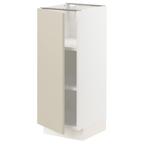 SEKTION Gabinete bajo+estantes, blanco/Havstorp beige, 12x15x30 "