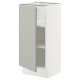 SEKTION Gabinete bajo+estantes, blanco/Havstorp gris claro, 15x15x30 "