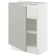 SEKTION Gabinete bajo+estantes, blanco/Havstorp gris claro, 24x15x30 "
