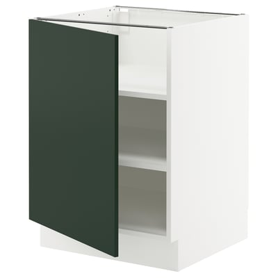 SEKTION Gabinete bajo+estantes, blanco/Havstorp verde oscuro, 24x24x30 "