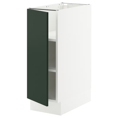 SEKTION Gabinete bajo+estantes, blanco/Havstorp verde oscuro, 12x24x30 "