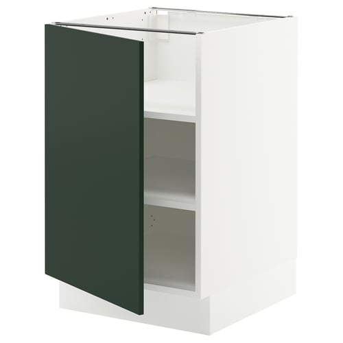 SEKTION Gabinete bajo+estantes, blanco/Havstorp verde oscuro, 21x24x30 "