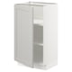 SEKTION Gabinete bajo+estantes, blanco/Lerhyttan gris claro, 18x15x30 "