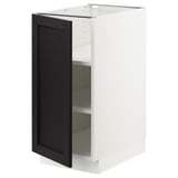 SEKTION Gabinete bajo+estantes, blanco/Lerhyttan teñido en negro, 15x24x30 "