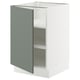 SEKTION Gabinete bajo+estantes, blanco/Nickebo verde grisáceo mate, 21x24x30 "