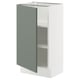SEKTION Gabinete bajo+estantes, blanco/Nickebo verde grisáceo mate, 18x15x30 "