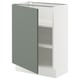 SEKTION Gabinete bajo+estantes, blanco/Nickebo verde grisáceo mate, 24x15x30 "
