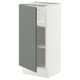 SEKTION Gabinete bajo+estantes, blanco/Nickebo verde grisáceo mate, 15x15x30 "