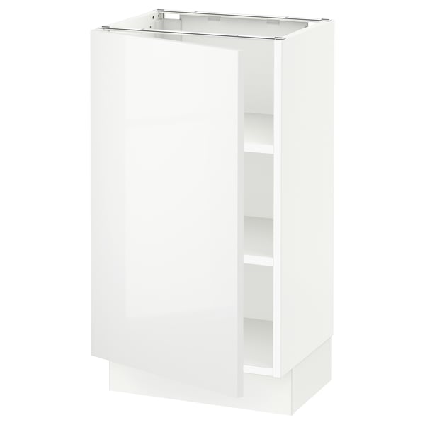 SEKTION Gabinete bajo+estantes, blanco/Ringhult blanco, 18x15x30 "