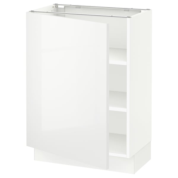 SEKTION Gabinete bajo+estantes, blanco/Ringhult blanco, 24x15x30 "